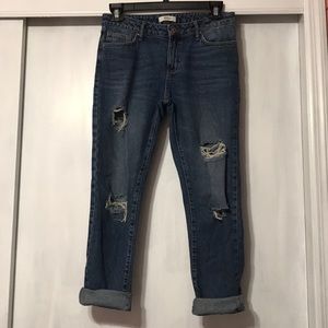 ripped boyfriend jeans